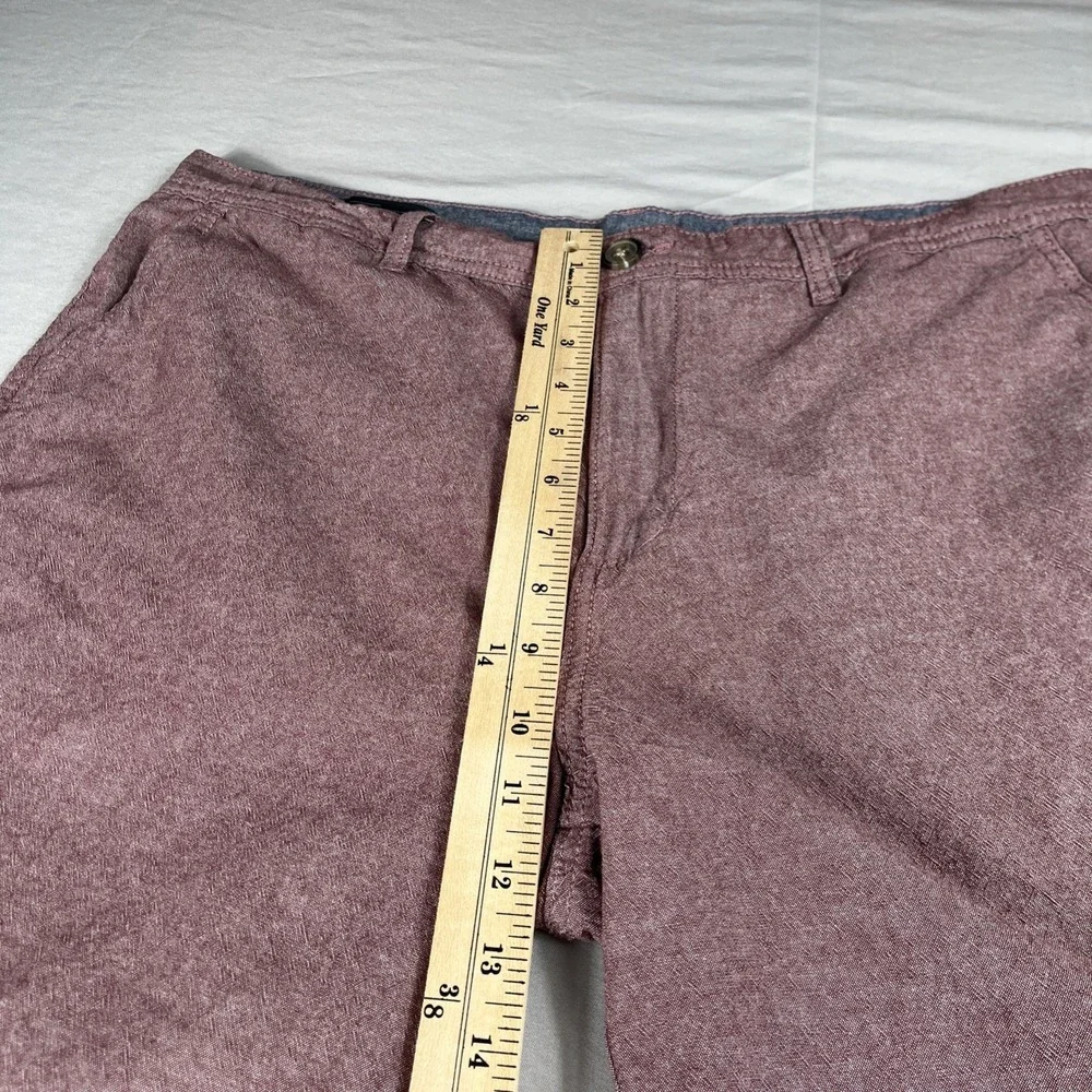 14th and Union Mens Pink/Burgandy Cotton Slim Fit Cotton Shorts Size 36